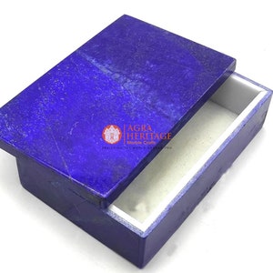 Blue Lapis Lazuli Jewelry Box, Lapis Lazuli Necklace Box, Blue Stone Jewelry Box, Lapis Lazuli Marble Inlay Box,Lapis Storage Box, Lapis box