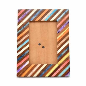 Handmade Wooden Photo Frame Multi Color Bone Inlay Picture Framed Crafting Wall Hanging Elegance Artistry Home Decorative & Gifts