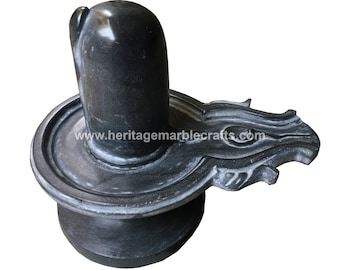 12&quot; Shiva Lingam Shivling Statue Marble Handmade Natural Hinduism Worship Idol Shiva Lord