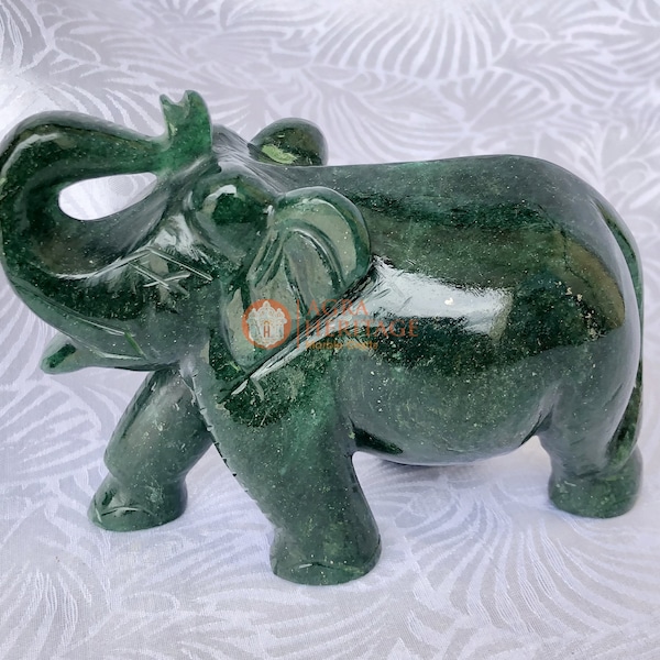 Jade Elephant Figurine Etsy