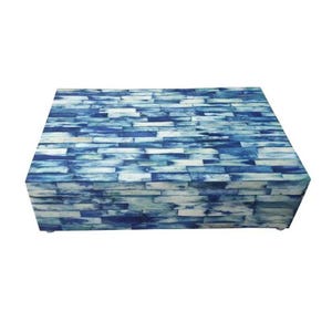 Blue Bone Inlay Jewelry Box/ Trinket Box/ Multi Purpose Box/ Storage Boxes/ Handcrafted Box/ Made to Order