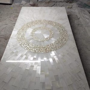 Mesa consola de selenita, mesa de comedor de piedra de cristal blanco, muebles modernos de lujo para sala de estar, decoración de mesa con piedras preciosas hechas a mano.