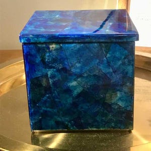 5&quot;x5&quot;x5&quot; Lapis Lapis Gemstone Marble Jewelry Box, Storage Box, Trinket Box, Multi Purpose Boxes, Luxurious Unique Gifts and Decors