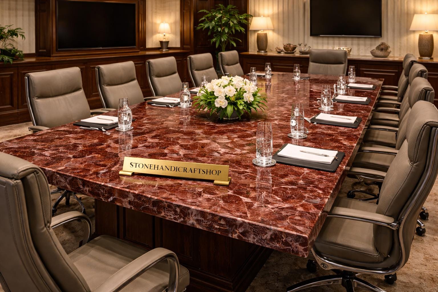 Luxury Red Levanto Marble Dining Table | Handmade Italian Stone ...