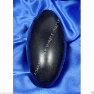 Zwart marmer Shiva Lingam 12&quot; steen Narmada River India zeldzame heilige steen hindoeïsme cadeau