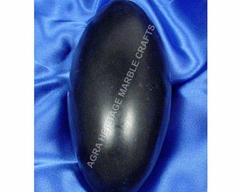Black Marble Shiva Lingam 12&quot; Stone Narmada River India Rare Sacred Stone Hinduism Gift