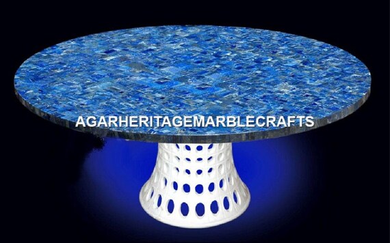 Blue Marble Round Coffee Center Table Top Lapis Lazuli Random - Round Marble Coffee Table Used Blue Marble Round Coffee Center Table Top Lapis Lazuli Random - Round Marble Coffee Table Used