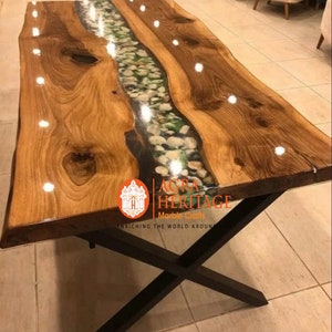 Handmade Epoxy Coffee Table Exquisite Resin Wood and Live Edge River Table for Custom Home Furniture