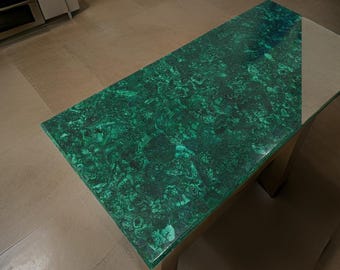 Handmade Malachite Gemstone Dining Table, Premium Centerpiece