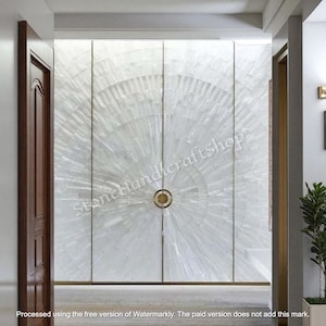 Selenite Stone Wall Panel, Selenite Doors, Selenite Wall Decor, Luxury Gem Stone Furniture, Healing Crystal Handmade Arts, Home Decorative