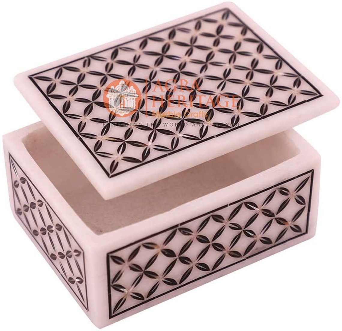 Jewelry Box Target White Marble Decorative Mosaic Art Best Etsy