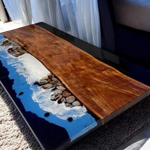 Ocean Wave Epoxyhars Eettafel Mid Century Modern River Aanrecht Luxe Meubilair Console Bar Nachtkastje Interieur & Housewarming Decors