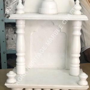 White Marble Indoor Temple Design Handmade Pooja Ghar Home Living Rooom Decor