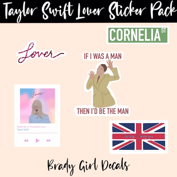 Taylor Swift Lover Sticker Pack Laptop Decal Hydroflask Sticker VSCO Girl Sticker  Taylor Swift Stocking Stuffer Gift for Her 
