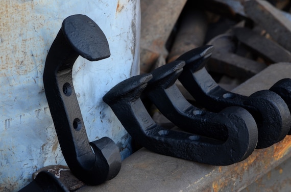Forged Railroad Spike Hook Etsy