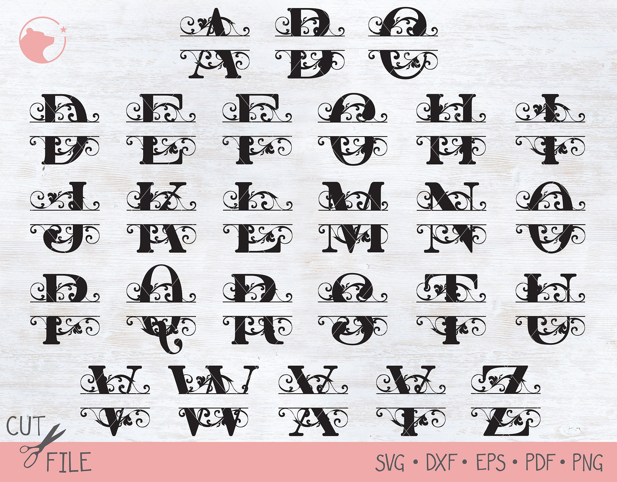 Free Split Monogram Svg File Free