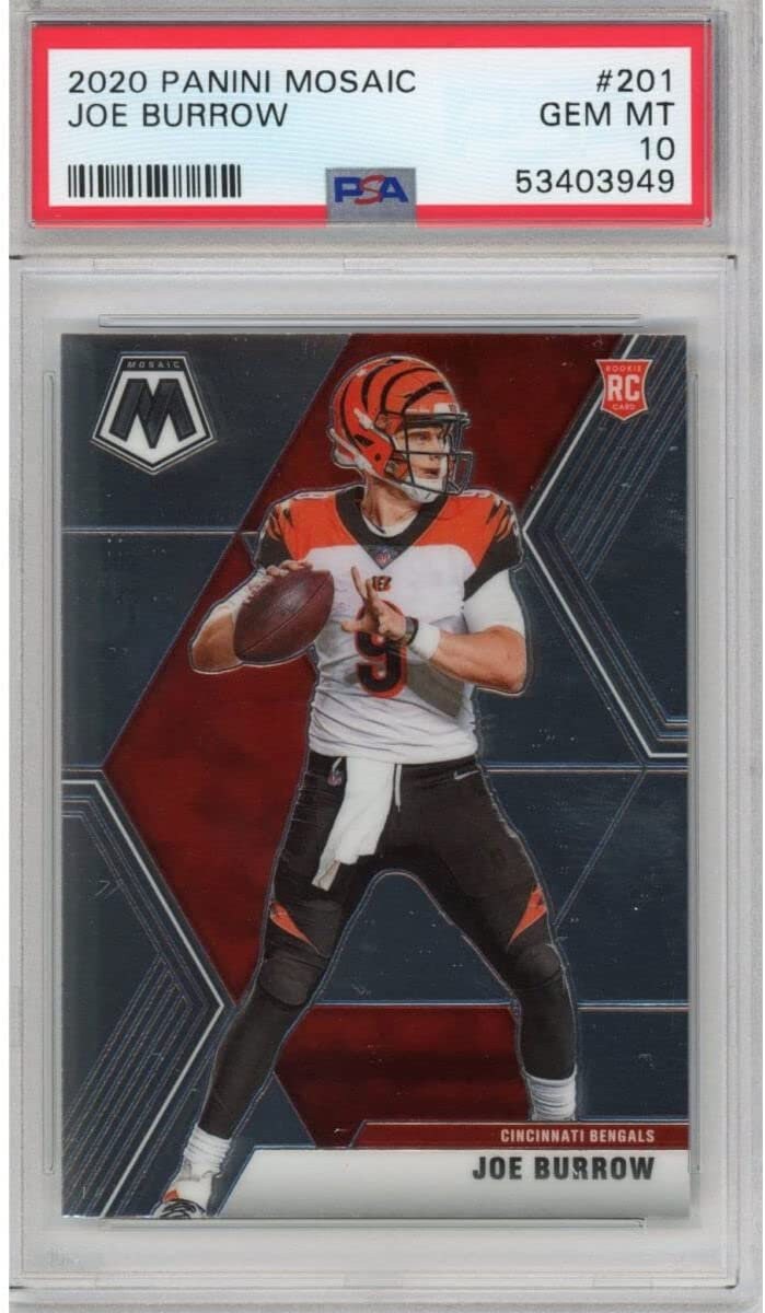Graded 2020 Panini Mosaic Joe Burrow 201 Rookie RC Football - Etsy