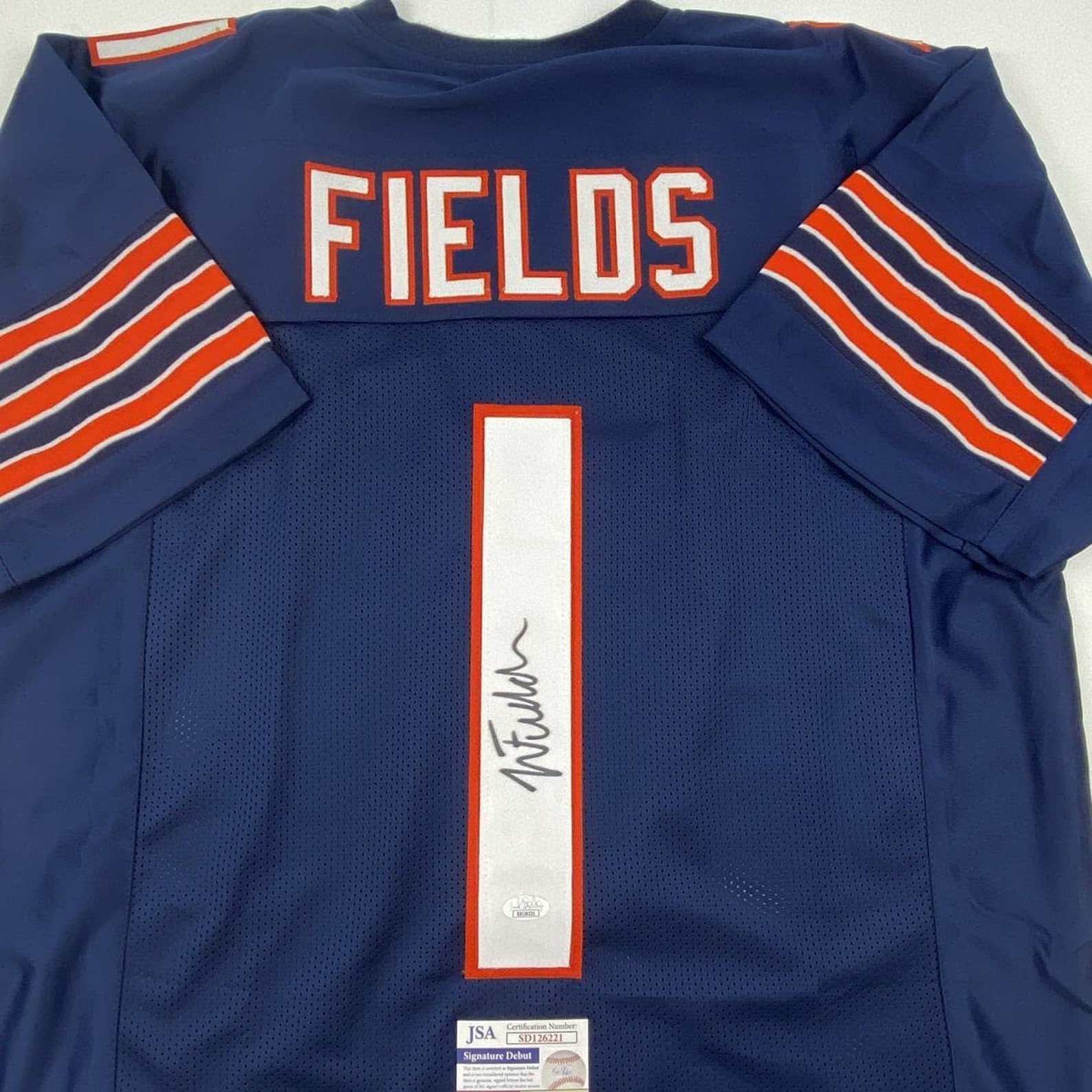 Autographed/Signed Justin Fields Chicago Blue Football Jersey Etsy