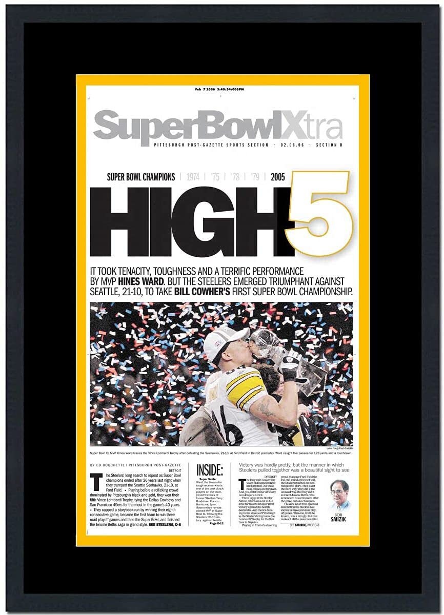 Memorabilia Framed Pittsburgh PostGazette Steelers One for the Ages