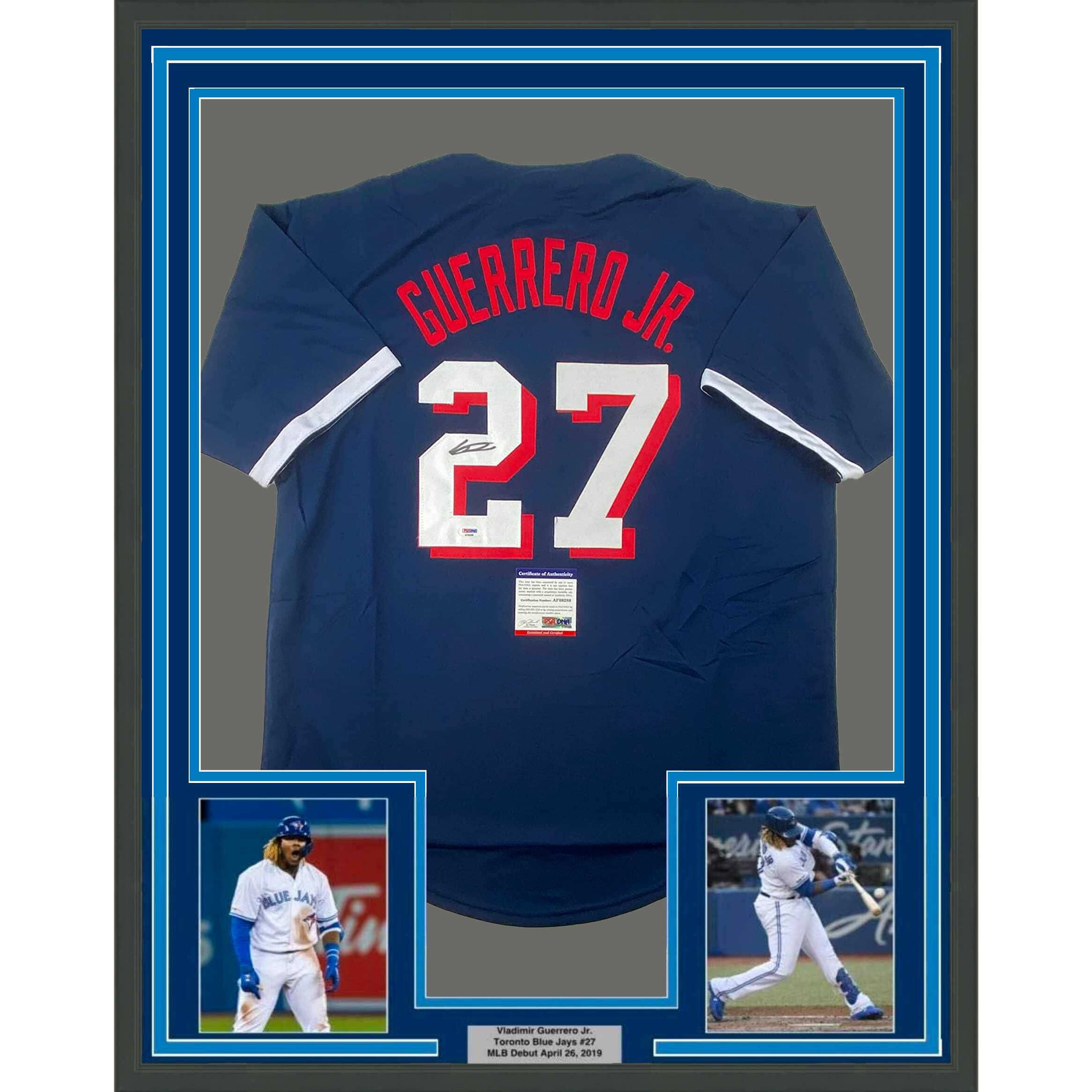 Vladimir Guerrero signed framed custom jersey MLB Toronto Blue Jays PSA COA