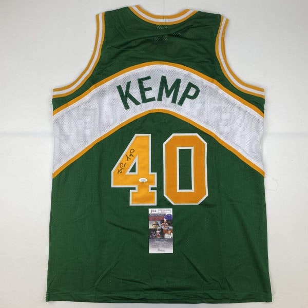 Maillot De Basket Vert Alternatif De Seattle Signé Par Shawn Kemp (JSA