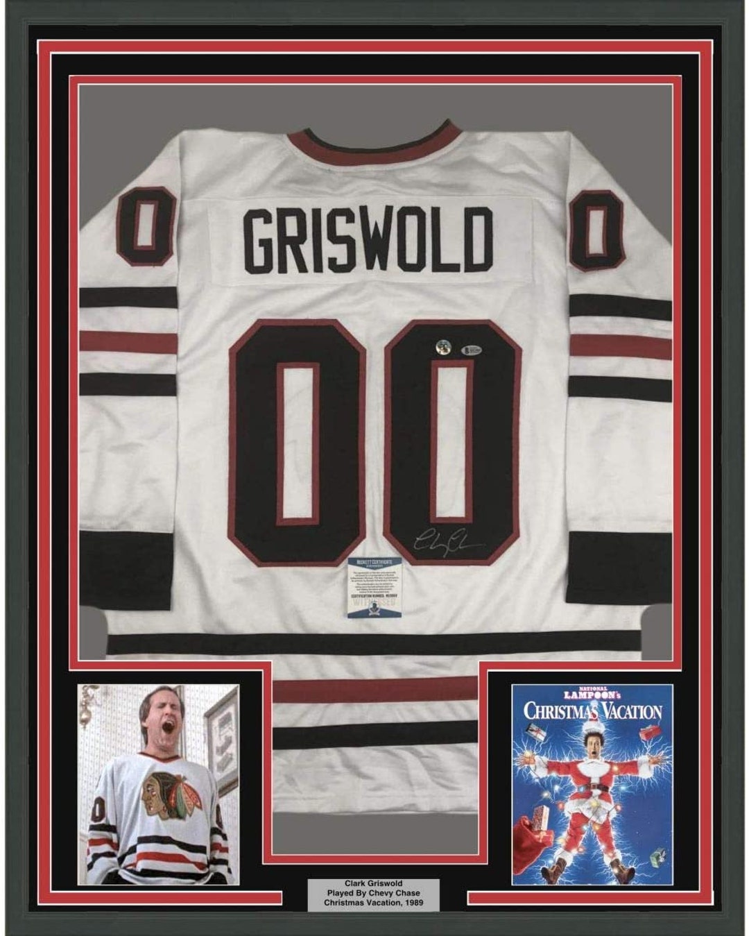 CHEVY CHASE Clark Griswold CHRISTMAS VACATION Jersey Photo CHICAGO  BLACKHAWKS