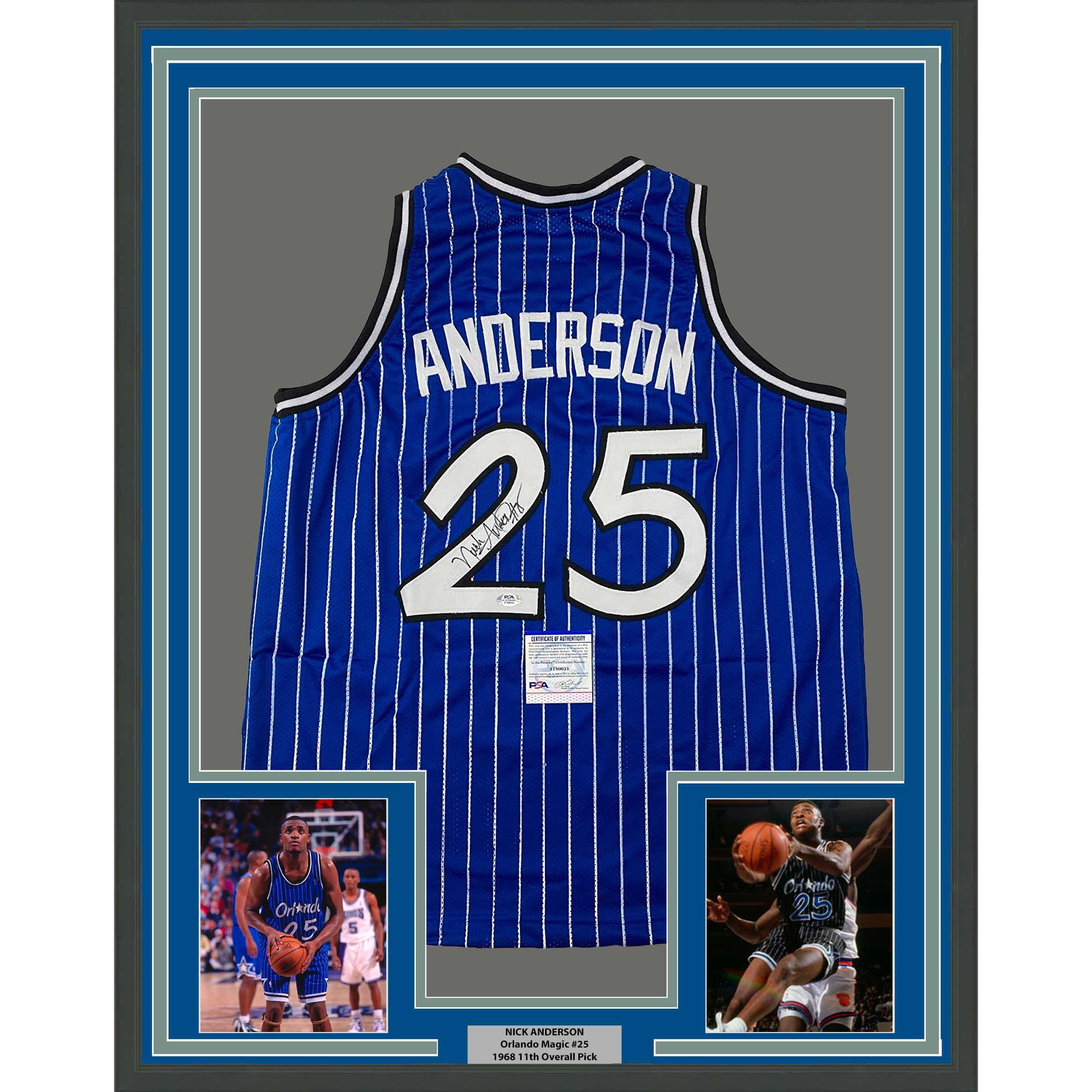 Shaquille O'Neal Autographed Orlando Magic Pinstripe Custom Basketball Jersey - JSA COA at 's Sports Collectibles Store