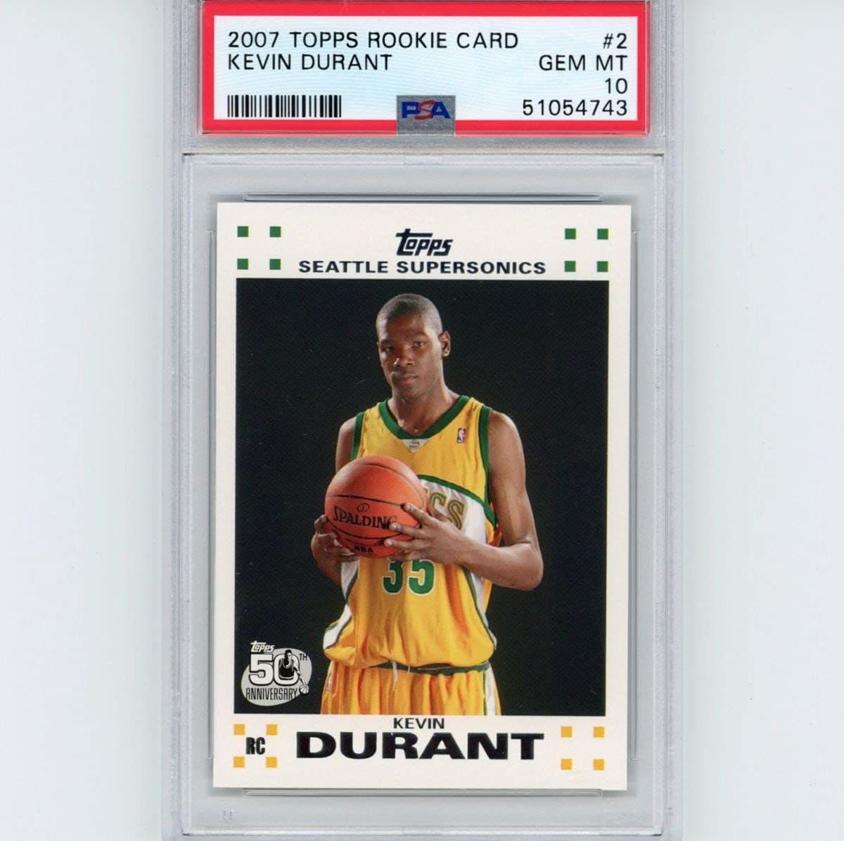 Graded 2007-08 Topps Kevin Durant 2 White Border Rookie RC - Etsy