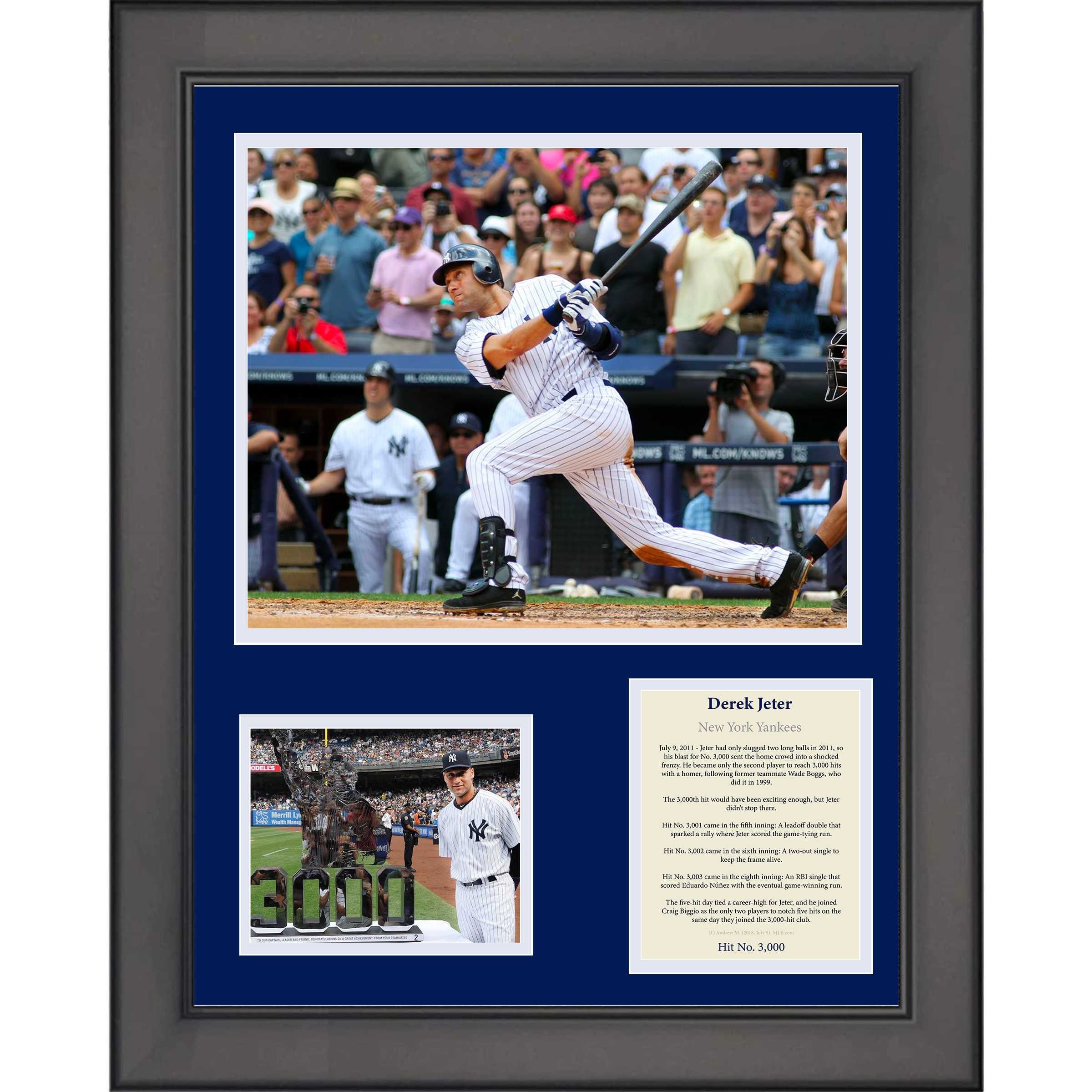 Framed Derek Jeter Facsimile Laser Engraved Signature Auto New York Yankees  14x17 Baseball Photo