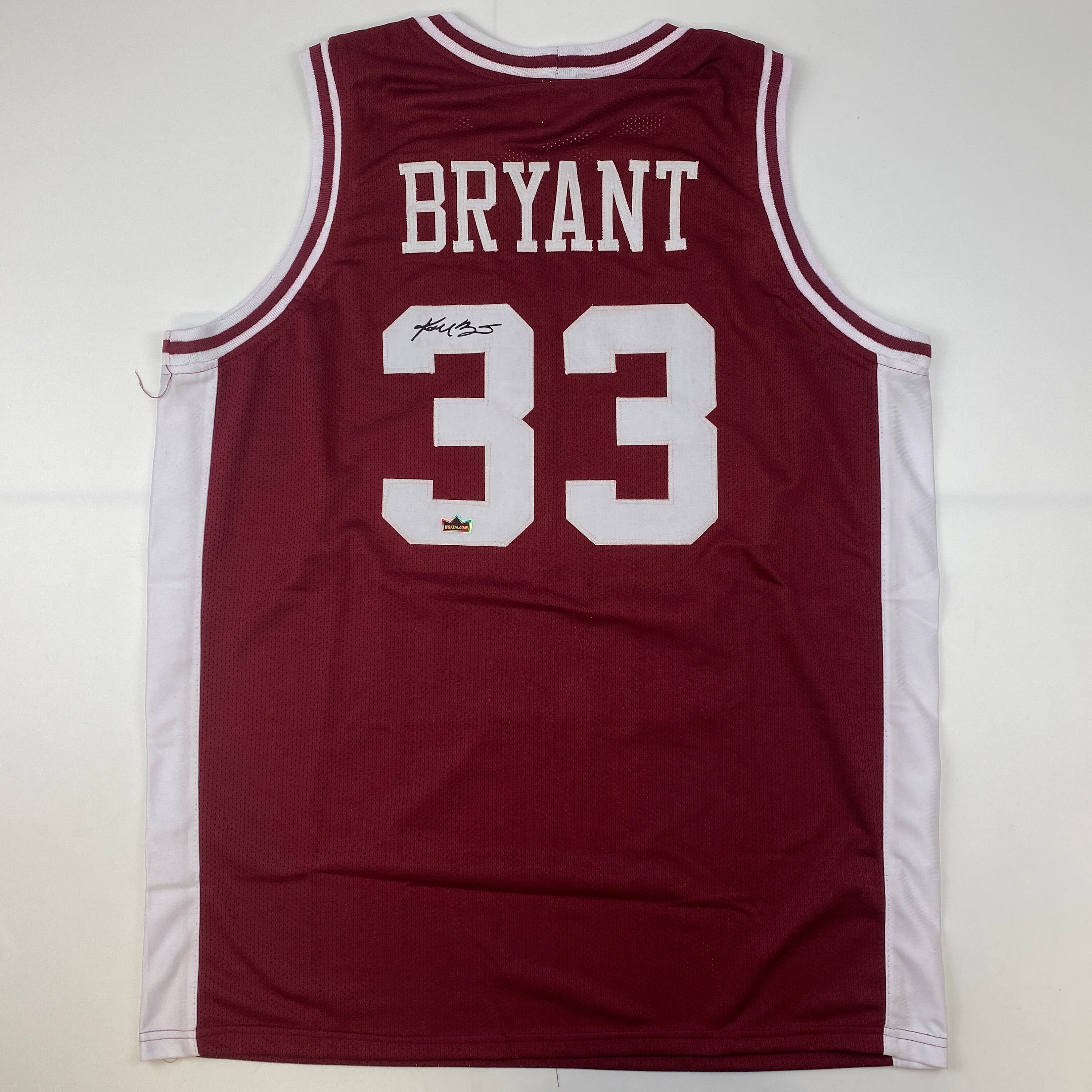 #33 Kobe Bryant Lower Merion Headgear Men's Maroon High School Retro  basketball Jersey Embroidered