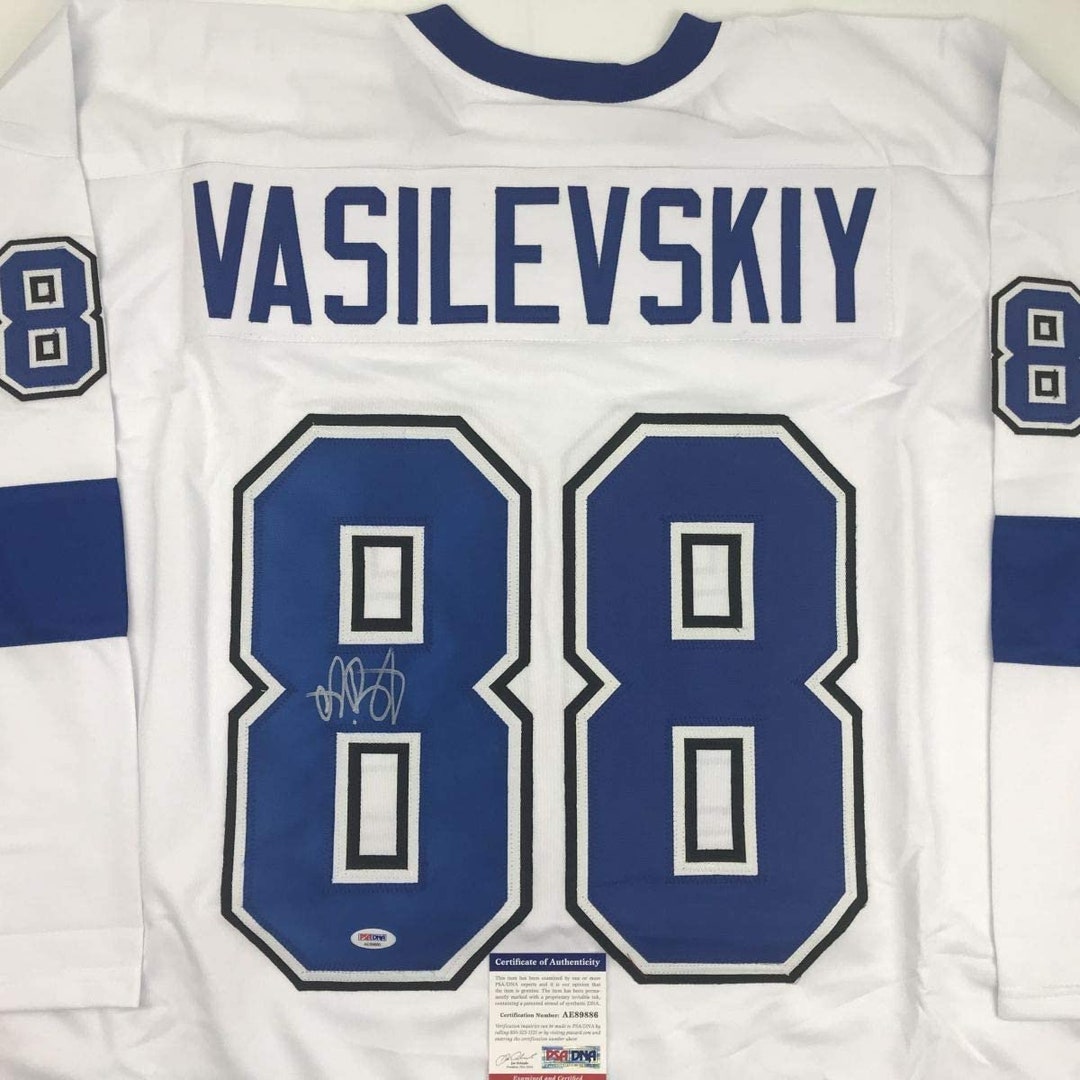 Andrei Vasilevskiy White Tampa Bay Lightning Autographed 2022 NHL