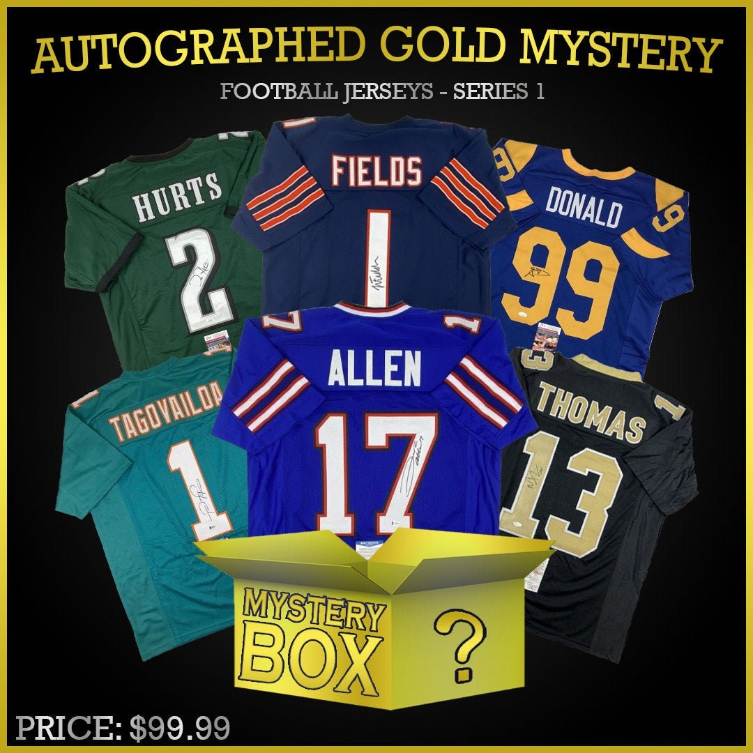 Autographed/Signed Football Jersey Mystery Box GOLD Etsy