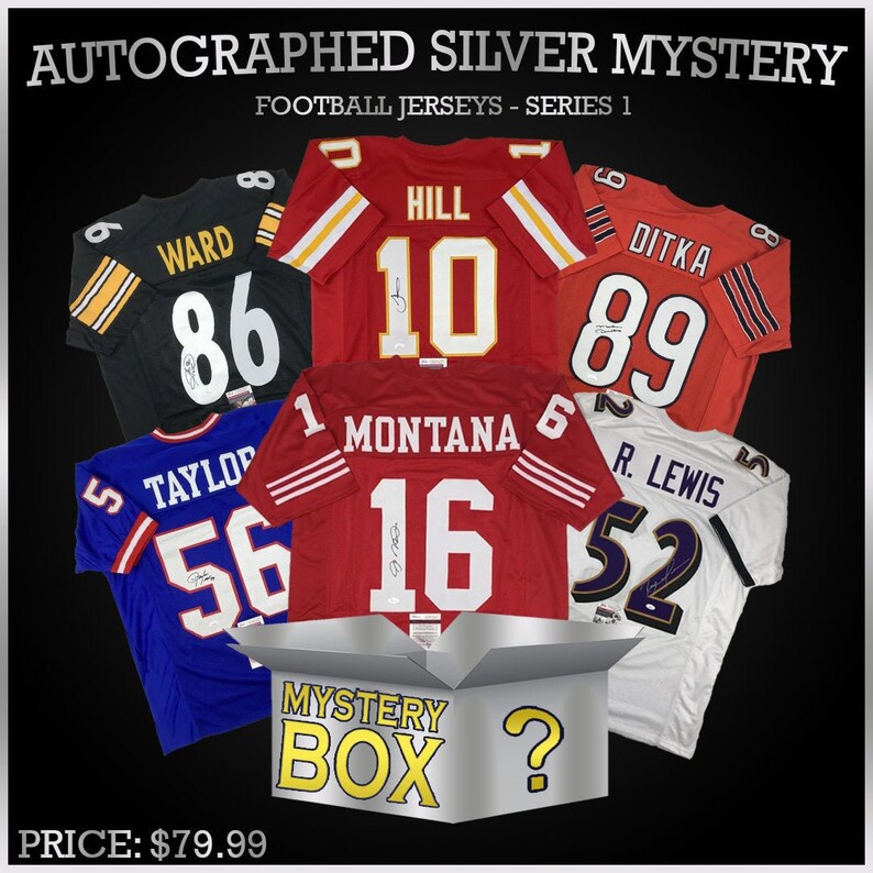 Autographed/Signed Football Jersey Mystery Box SILVER Etsy