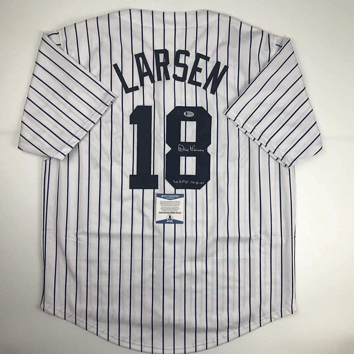 Autographed/signed Don Larsen WS PG 10 8 56 New York Pinstripe 
