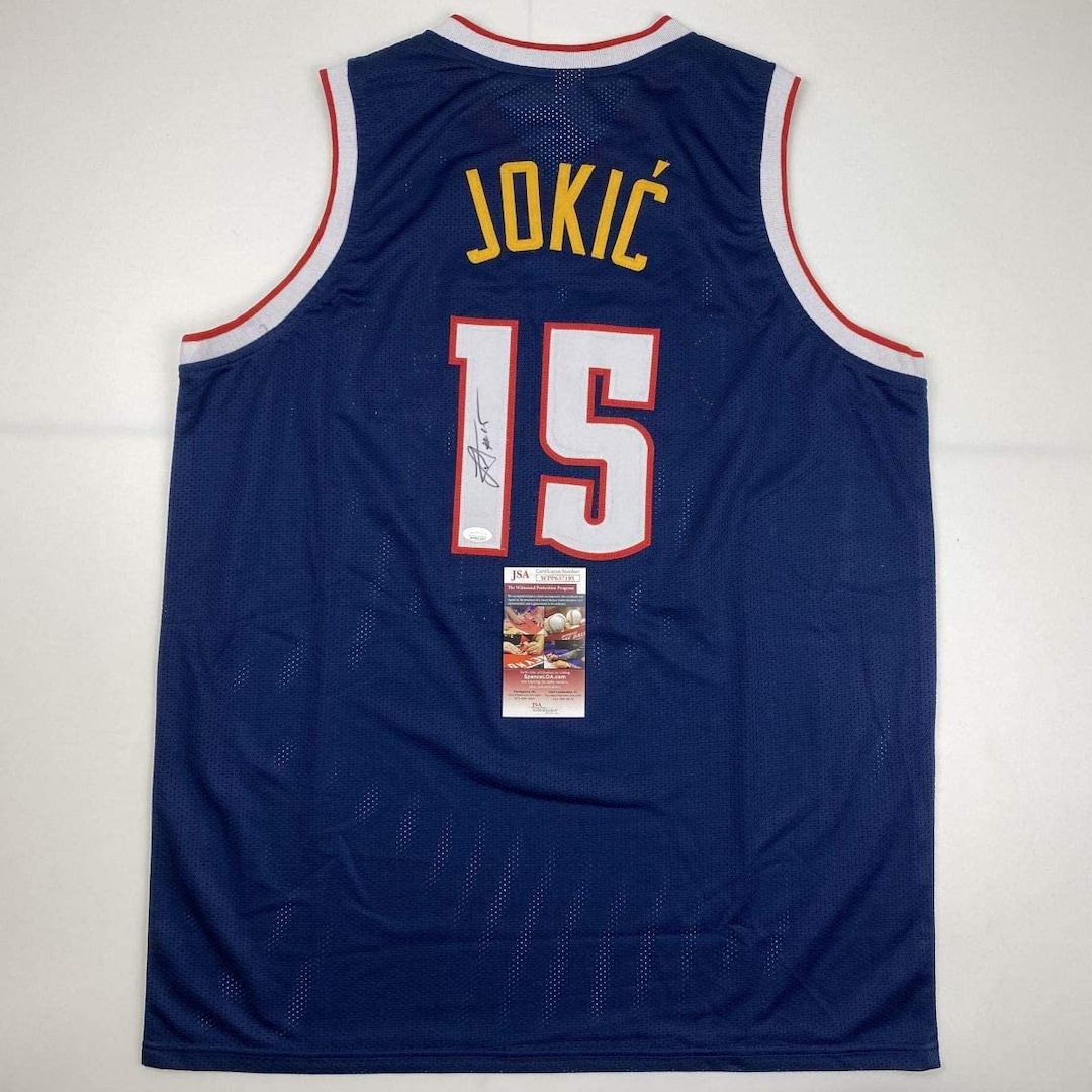 Autographed/Signed Nikola Jokic Denver White Basketball Jersey JSA
