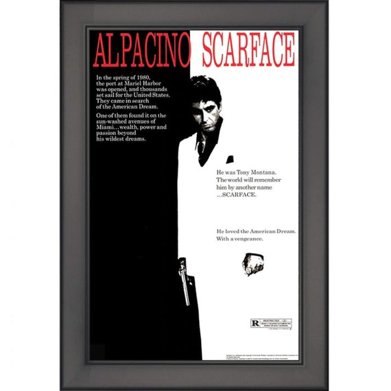 Framed Scarface Official Movie Poster Photo Print Size 11 Etsy