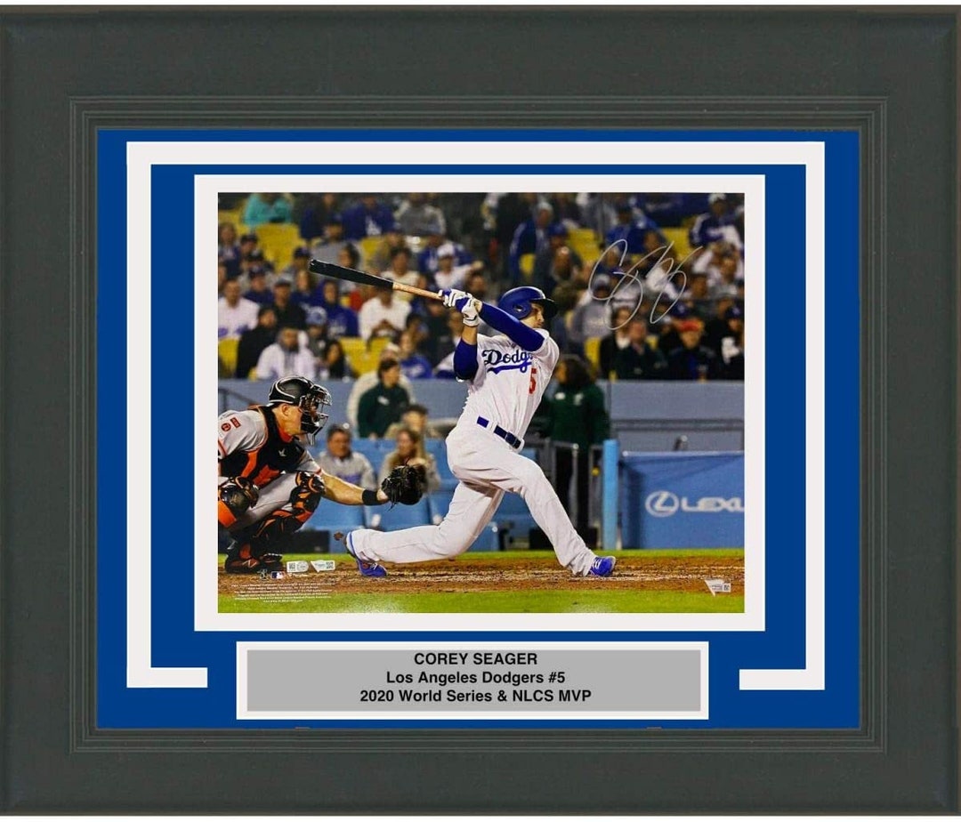 Framed Autographed/signed Corey Seager Los Angeles LA Dodgers 
