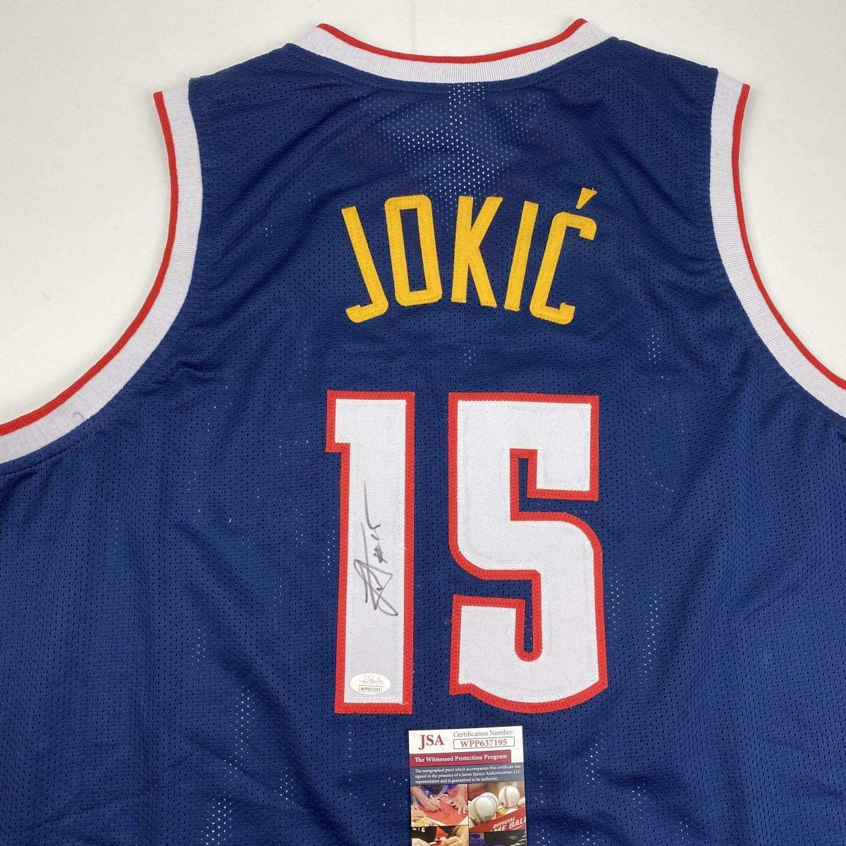Autographed/Signed Nikola Jokic Denver White Basketball Jersey JSA