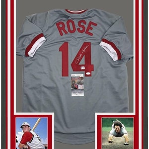 Framed Montreal Expos Pete Rose Autographed Signed Inscribed Jersey Jsa Coa