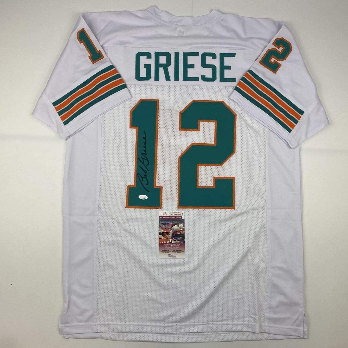 Autographed/Signed Bob Griese Miami Teal Football Jersey JSA COA 