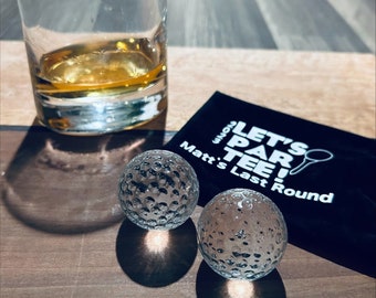 Personalized Golf Ball Whiskey Chillers - Groomsmen Gift or Golf Gift (Set of Two)