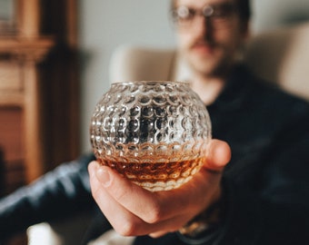 Golf Ball Whiskey Glass, Rock Glass, Bourbon Glass, Groomsmen Gift or Golf Gift | Whiskey Glasses | Golf Gifts for Men