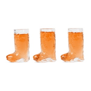 Personalized Cowboy Boot Shot Glass Set, Real Glass Cowgirl Bachelorette Party Gifts, Western Themed Party Decorations, Cowboy Theme Party 画像 8