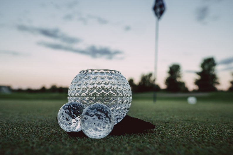 Golf Ball Whiskey Chillers and Whiskey Glass Glass Whiskey Stones for Chilling Vodka, Whiskey, Scotch, and Wine image 5