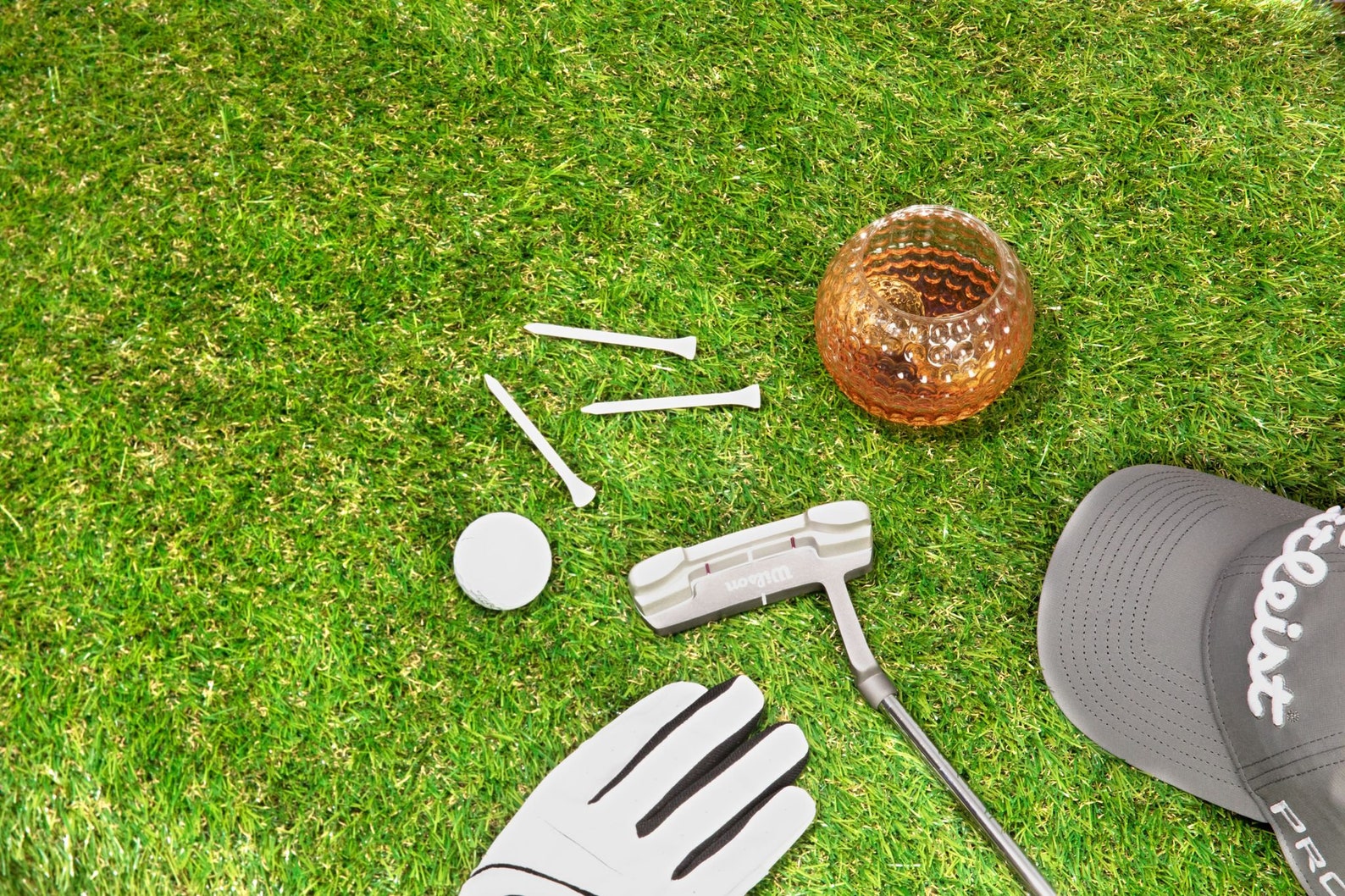 Image of Golf Ball Whiskey Chillers and Whiskey Glass