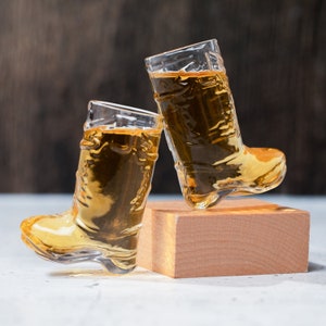 Personalized Cowboy Boot Shot Glass Set, Real Glass Cowgirl Bachelorette Party Gifts, Western Themed Party Decorations, Cowboy Theme Party image 3
