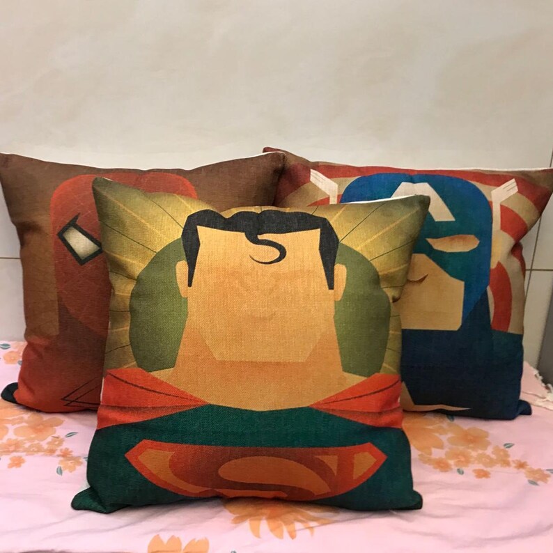 cartoon creative spiderman Wonder woman Captain America batman throw pillow case pillowcase cushion cover Superman pillow cover