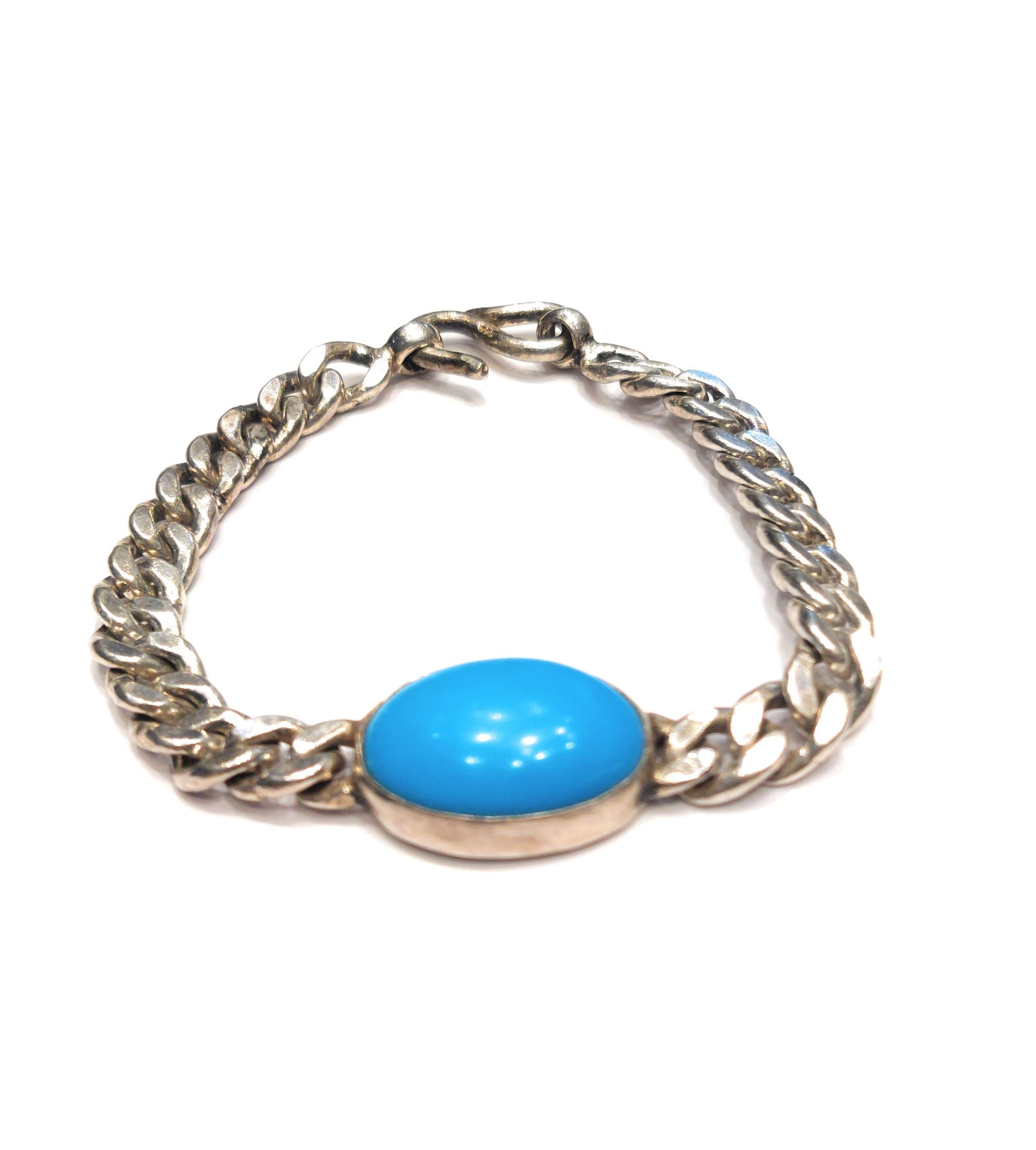 Blue stone handmade Bracelet in silver Etsy