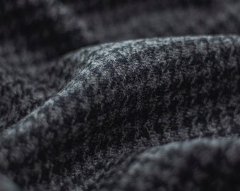 Harris Tweed Black Grey Houndstooth Dogtooth Suitable for all upholstery and clothing. High Abrasion Resistance 30,000+