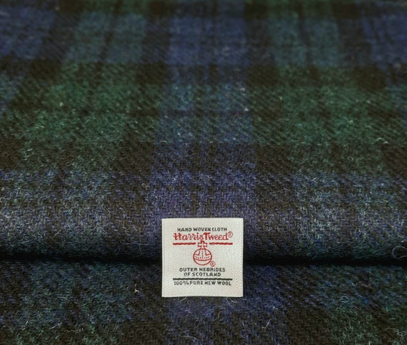 Harris Tweed Black Watch Tartan Green Blue Suitable for All